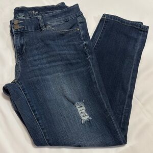 Dark Blue Distressed Women's Jeans